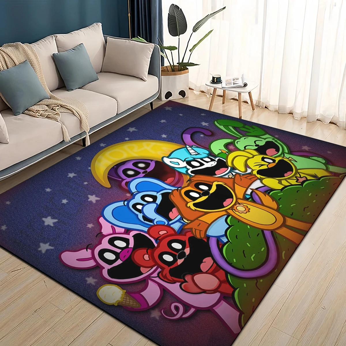 Commercial Printing Inc - سجادة كارتونية S-Smiling C-Critters Catnap Craftycorn