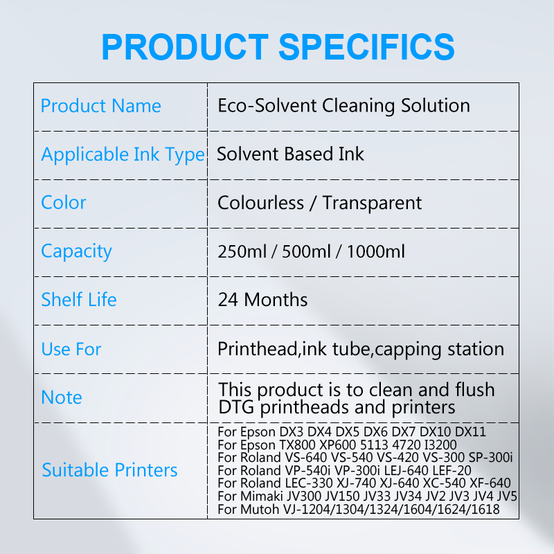 حل تنظيف الحبر المذيبات البيئي - مراجعة Eco Solvent Ink Cartridge وسعره